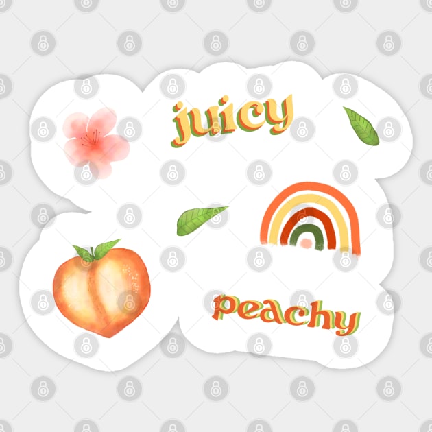 Peach theme small pattern Sticker by RocksNMills